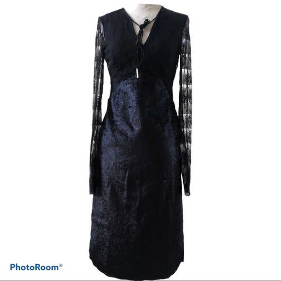 NWT LIN Edition Limit Sheer Lace and Velvet Dress - Picture 2 of 13